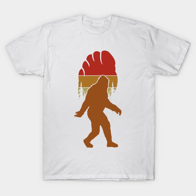 Bigfoot Footprint Retro Vintage T-Shirt by Tesszero